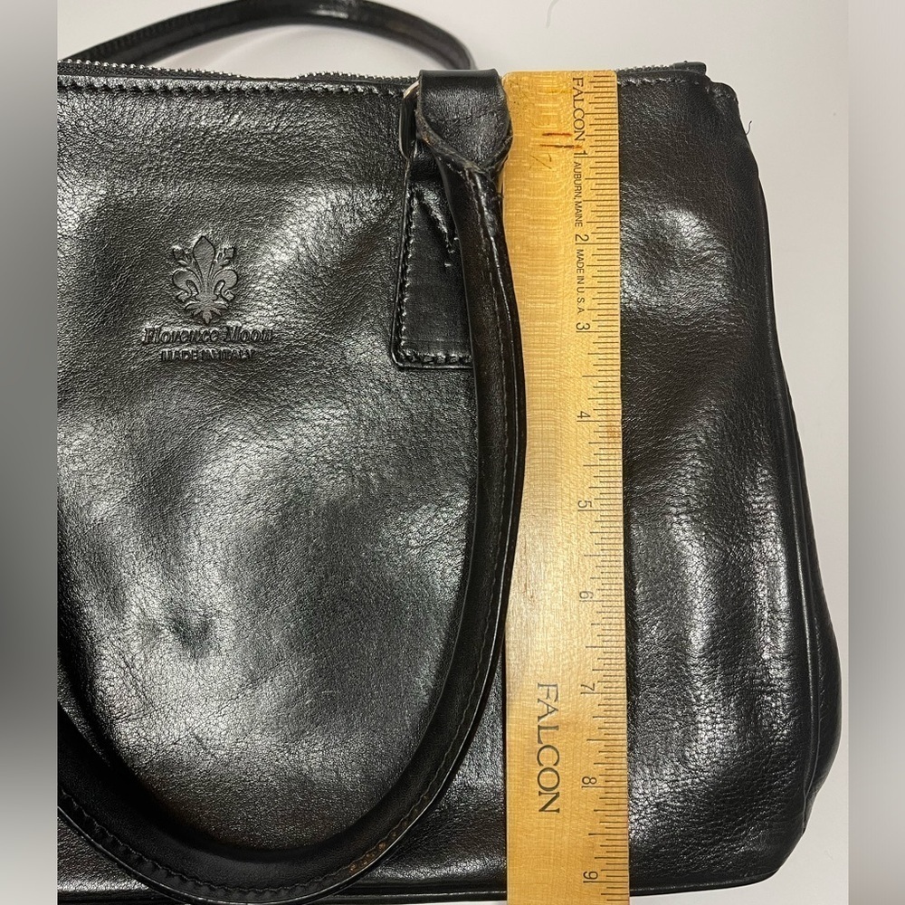 90s Vintage Florence Moon Leather Side-snap Satchel | Made in Italy - Picture 4 of 14